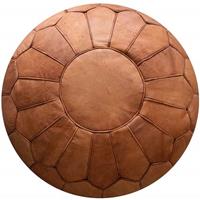 Poufs&Pillows Premium Leren ''Cognac" Poef - XL - Handgemaakt