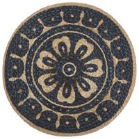 VidaXL Poef handgemaakt 45x30 cm jute blauw