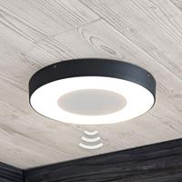 Lampenwelt.com LED buitenplafondlamp Sora, rond, sensor