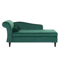 Beliani Chaise longue fluwelen stof smaragdgroen LUIRO