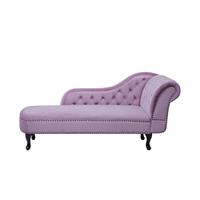 Beliani Chaise longue fluwelen stof roze aan de rechterkant NIMES