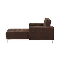 Beliani Aberdeen Chaise longue Bruin Polyester