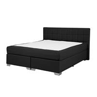 Beliani Boxspring stof zwart 140 x 200 cm ADMIRAL