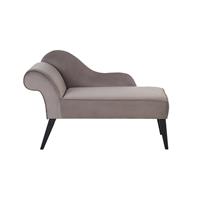 Beliani Chaise longue taupe linkszijdig BIARRITZ