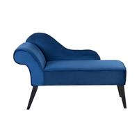 Beliani Chaise longue blauw linkszijdig BIARRITZ