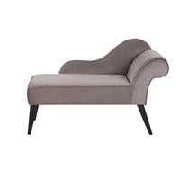 Beliani Chaise longue taupe rechtszijdig BIARRITZ