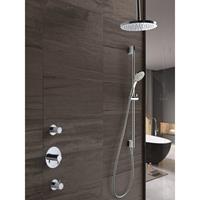 IBS 2 Get Together inbouw doucheset Laddy vierkant - chroom - met ronde 3 standen handdouche - 25cm hoofddouche - met plafondbuis 15cm - met glijstang