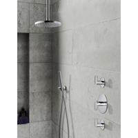 Hotbath IBS 5 complete thermostatische douche inbouwset Friendo met 2 stopkranen chroom staafmodel handdouche met plafondbuis 30cm diameter douchekop 25cm IBS5CR-S-P30-M105