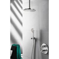 Hotbath IBS 3A complete thermostatische douche inbouwset Chap met 2 weg stop omstel chroom 3 standen handdouche met plafondbuis 30cm diameter douchekop 25cm IBS3ACR-3s-P30-M105