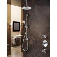 Hotbath IBS 3 complete thermostatische douche inbouwset Chap met 2 stopkranen chroom 3 standen handdouche met plafondbuis 30cm diameter douchekop 20cm inclusief glijstang IBS3CR-3s-P30-20cm-M305