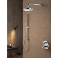 Hotbath IBS 3A complete thermostatische douche inbouwset Chap met 2 weg stop omstel chroom staafmodel wandarm 20cm glijstang IBS3ACR-S-W-20cm-M305