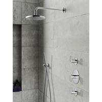 Hotbath IBS 5 complete thermostatische douche inbouwset Friendo met 2 stopkranen geborsteld nikkel staafmodel wandarm 20cm IBS5GN-S-W-20cm