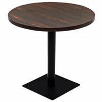 VidaXL Bistrotafel rond 80x75 cm MDF en staal donker essenkleur