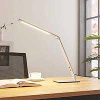 Lucande Alu-LED-Schreibtischlampe Nicano mit Dimmer