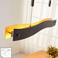 Lucande Dimmbare LED-Hängeleuchte Ebu, schwarz-gold