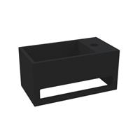 Best Design Fontein  Mona-Black 33x18x16 cm incl. Handdoekhouder Rechts Solid Surface Mat Zwart