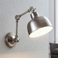 Lampenwelt.com Wandlamp Rosita, gesatineerd nikkel, verstelbaar