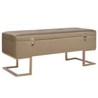 VidaXL Bankje met opbergvak 105 cm fluweel beige