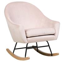 Schommelstoel fluweel roze OXIE
