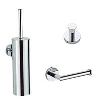 saniclear Talpa chroom toilet accessoire set incl toiletborstel, rolhouder en haak