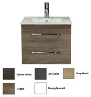 sanicare Q6 badkamermeubel met 2 laden 60 cm grey-wood