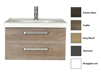sanicare Q9 badkamermeubel 2 laden 80 cm truffel