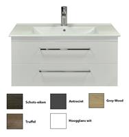 sanicare Q6 badkamermeubel met 2 laden 100 cm truffel