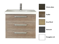 sanicare Q9 badkamermeubel 3 laden 80 cm truffel