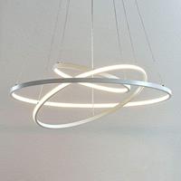 Lucande LED hanglamp Ezana gemaakt van drie ringen, wit