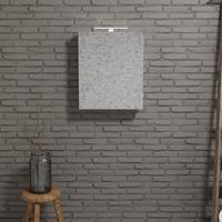 zaro Beam Spiegelkast 60x70x16cm wit marmer 1 deur