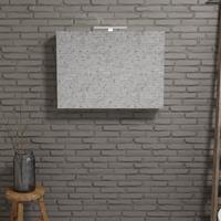 zaro Beam Spiegelkast 100x70x16cm wit marmer 2 deuren