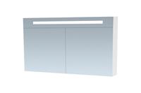 Brauer Promise Deluxe spiegelkast 120cm met 2 deuren en verlichting wit glans