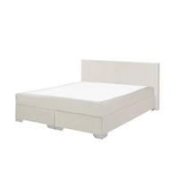 Beliani Boxspringbed fluweel beige 160 x 200 cm CONSUL