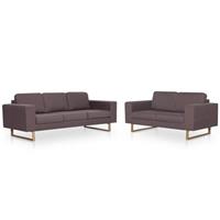 2-delig Bankstel stof taupe