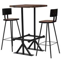 vidaXL Bar-Set 3-tlg. Altholz Massiv Braun