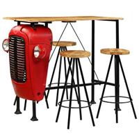 vidaXL Barset 120x60x107 cm massief mangohout 5-delig