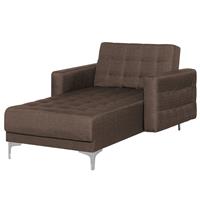 Beliani Chaise longue stof donkerbruin ABERDEEN