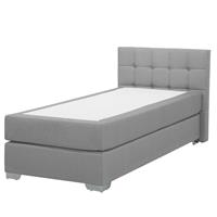 Beliani Boxspring stof lichtgrijs 90 x 200 cm ADMIRAL
