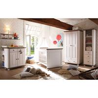 home24 Kids Club Collection Babybett Laura Weiß/Lava Massivholz Kiefer 70x140 cm Landhaus