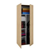 VCM Staubsauger Besenschrank Mehrzweckschrank Putzschrank "Vandol", Mit Türen:, mit türen: sonoma-eiche (sägerau)