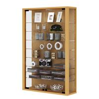 Hioshop Vitrosa Mini vitrinekast Wandmodel met 2 glazen deuren 8 glazen plankenBeuken decor.