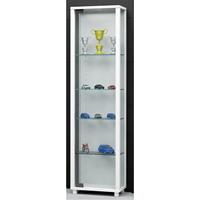 VCM Sammelvitrine Standvitrine Glasvitrine Glasregal Vitrine Glas Schaukasten, ohne led: weiß