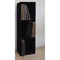 Hioshop Platto3 wandkast voor LP 3 planken zwart.