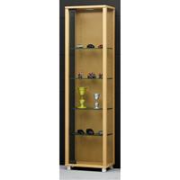 VCM Sammelvitrine Standvitrine Glasvitrine Glasregal Vitrine Glas Schaukasten, ohne led: buche