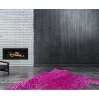 home24 Kayoom Fellteppich Glam 410 Violett/Silber Rechteckig 260x200 cm (BxT) Tier Design Echtleder