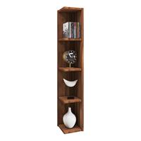 VCM Eckregal Wandregal Standregal Bücherregal CD DVD Regal Holz Board "Honsa",, kern-nussbaum