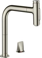 hansgrohe Küchenarmatur »M71« M7120-H200 2-Loch Einhebel mit Ausziehbrause Edelstahl Finish