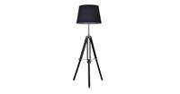 Groenovatie Rouen Industrieel Design Tripod Vloerlamp Chroom Met Zwarte Lampenkap