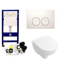 Geberit UP100 Toiletset set48 Villeroy & Boch O.Novo DirectFlush Compact Met Delta drukplaat