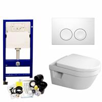 geberit Up100 Toiletset 20 Villeroy & Boch Omnia Architectura Directflush Met Bril En Drukplaat - Standaard Delta 21 Wit (115125111)